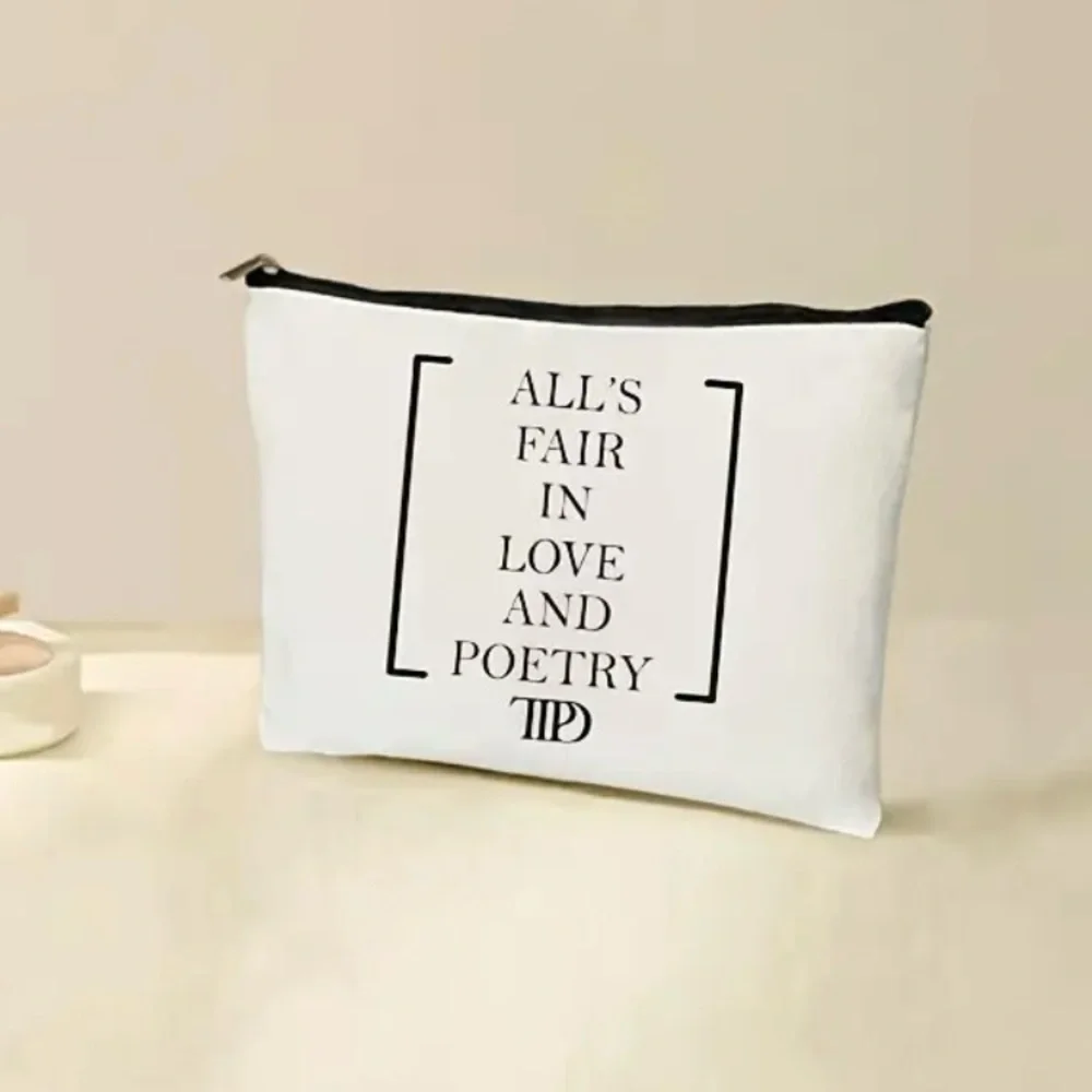 Cosmetic/ Travel Bag with Zipper & Print of Taylor Swift's Slogan for TTPD NEW